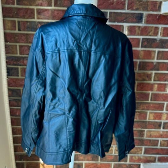 American Rag Women’s Plus Size 3X Black Faux Leather Zip Up Moto Jacket Classic - Picture 8 of 14